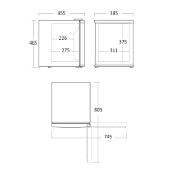 Minibar - MB 32BE - Solid door 