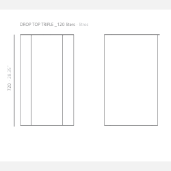 DROP TOP - Triple - Affaldsspand