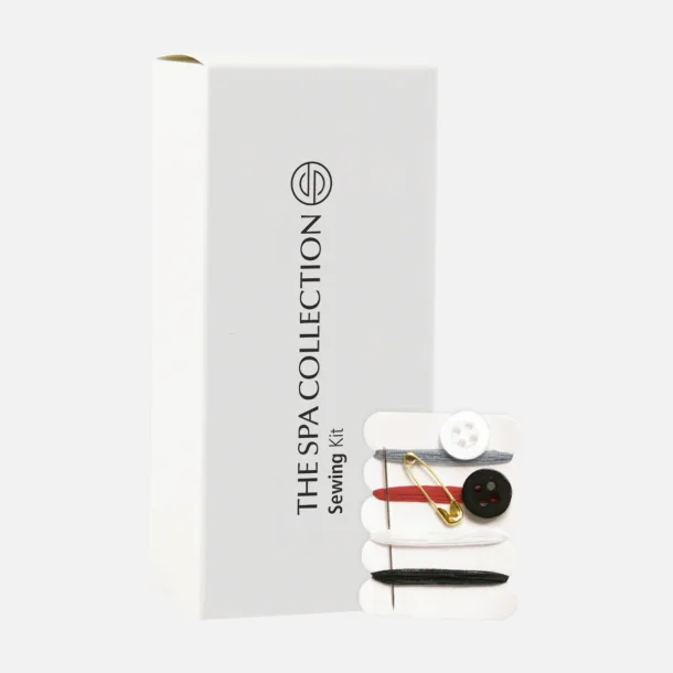 Sewing kit in white paper box