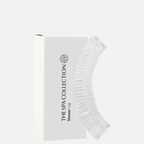 Shower cap in white paper box