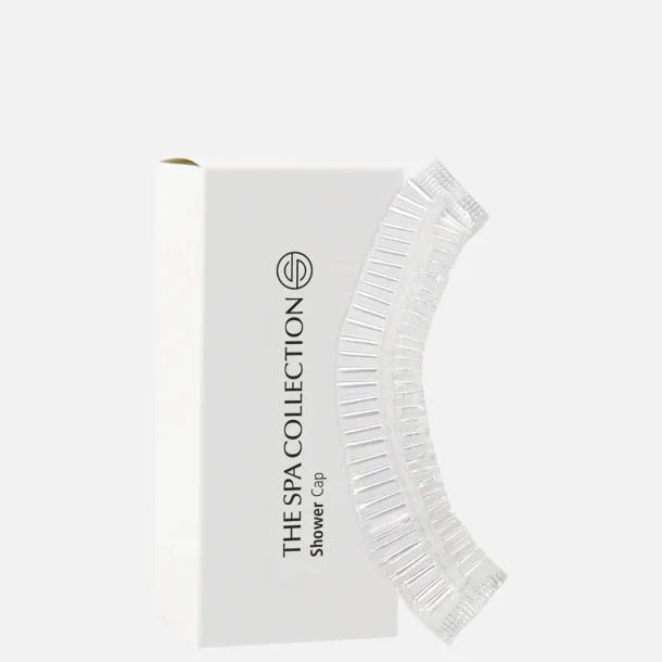 Shower cap in white paper box
